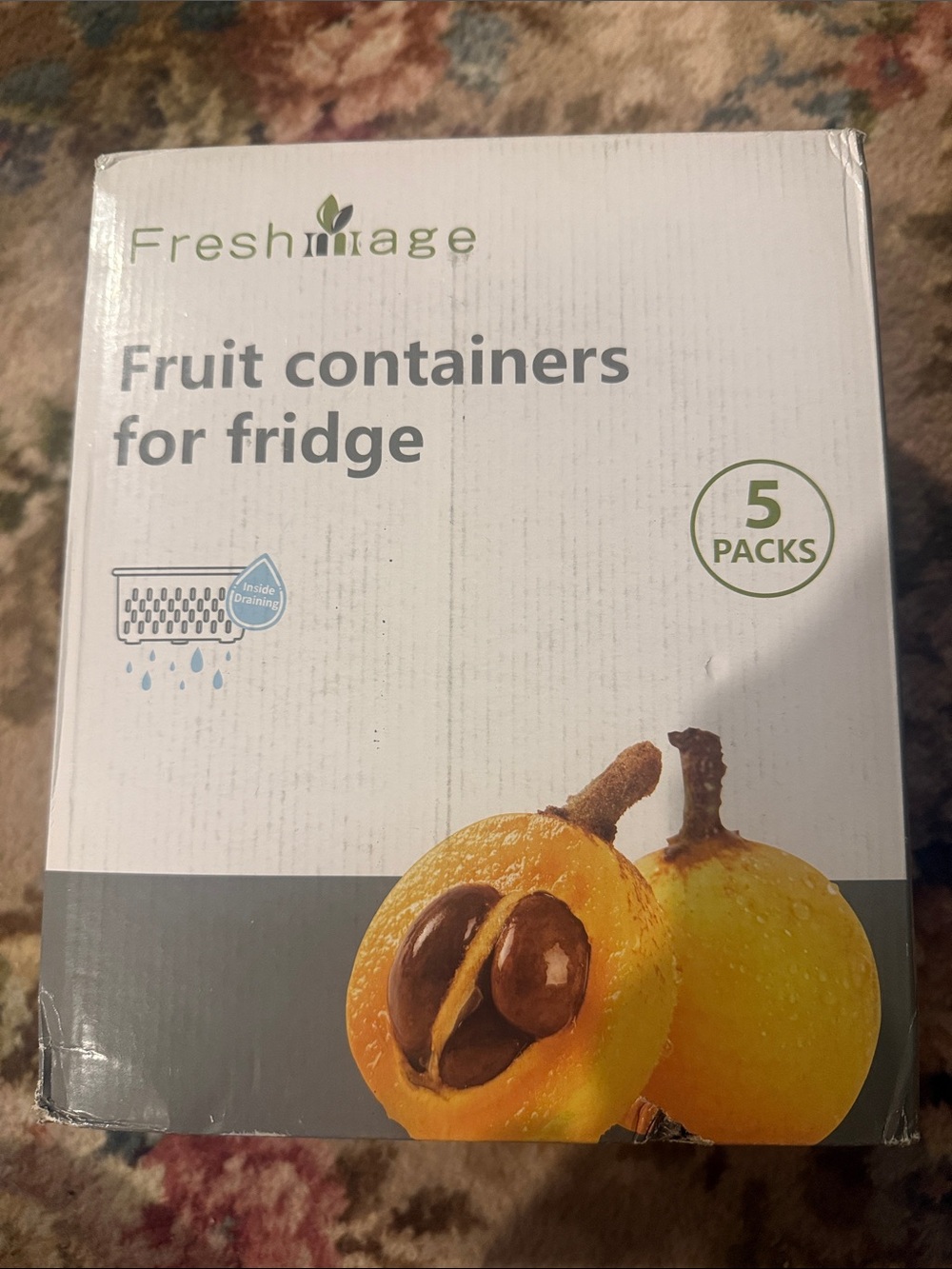 Yellow Fruit Containers for Fridge - 5 Pack